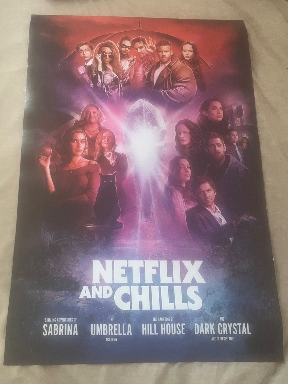 Netflix & Chills 16x24 Movie Poster 2018: Sabrina Umbrel Dark Crystal Hill House